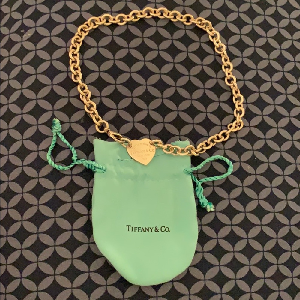 Authentic Tiffany Heart Choker Silver Necklace
